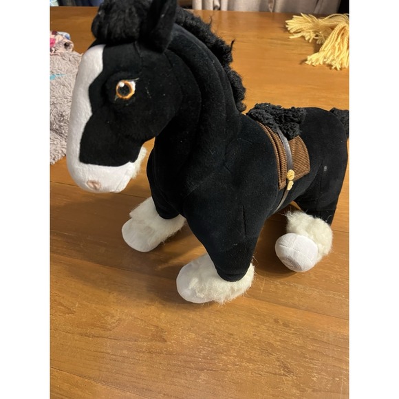 Disney Store Brave Angus Merida's Shire Black & White Horse Plush Animal Toy - Picture 4 of 5